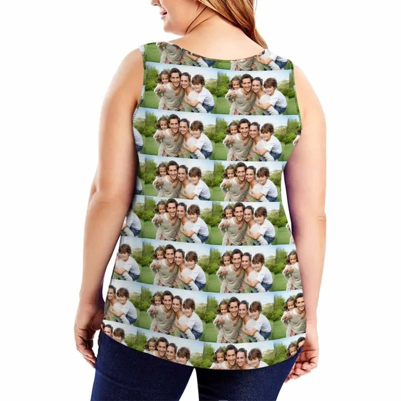 Tank Tops with Photos Stitching Family Women's All Over Print Yoga Tank Top for Her