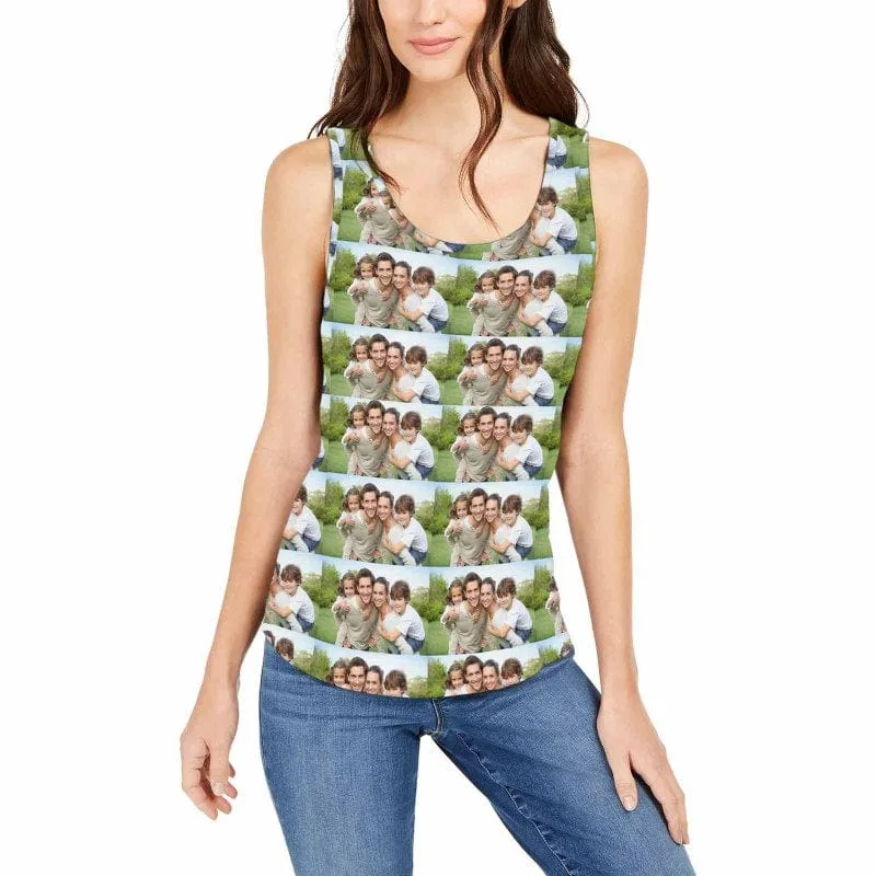 Tank Tops with Photos Stitching Family Women's All Over Print Yoga Tank Top for Her