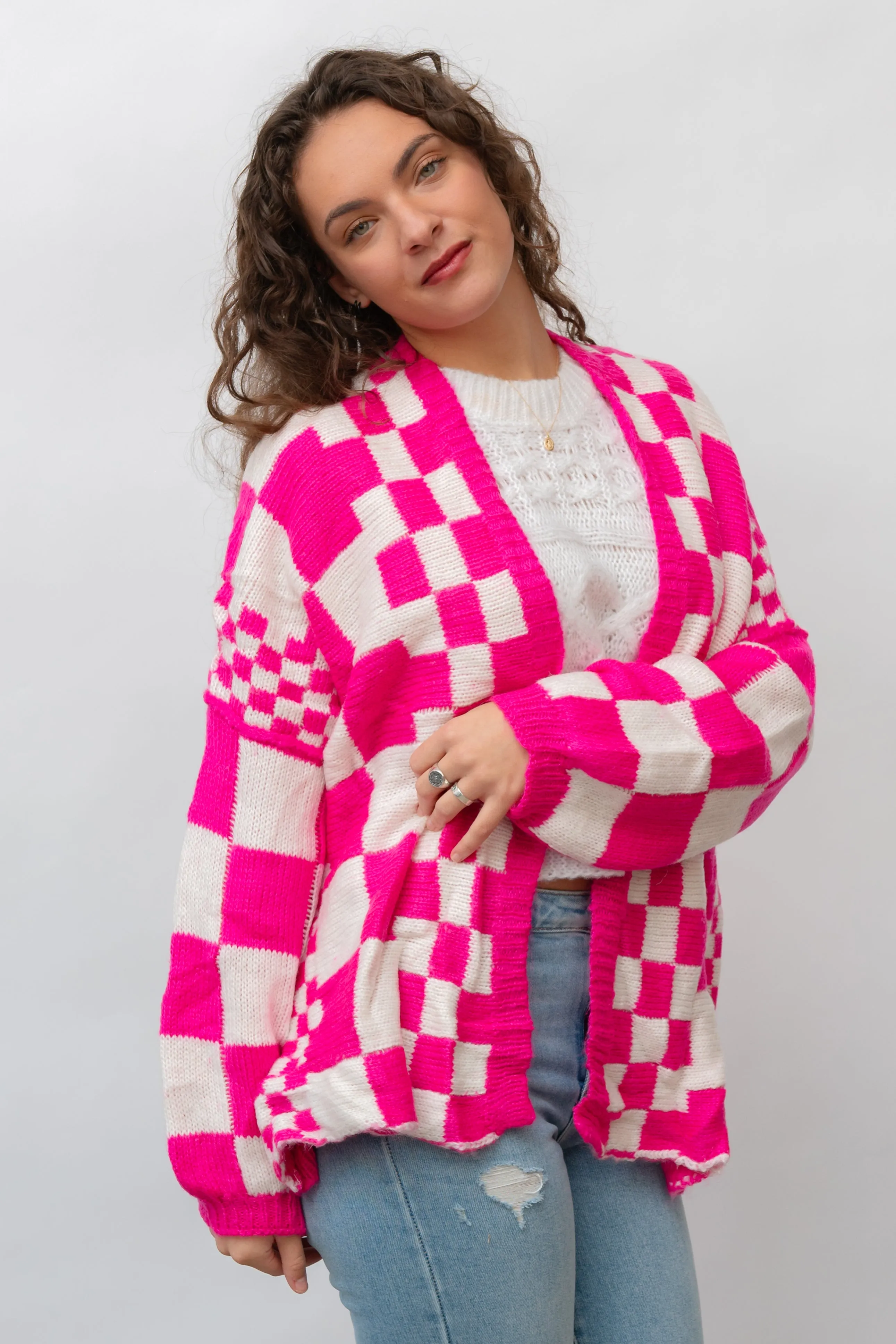 The Off the Wall Checkered Cardigan