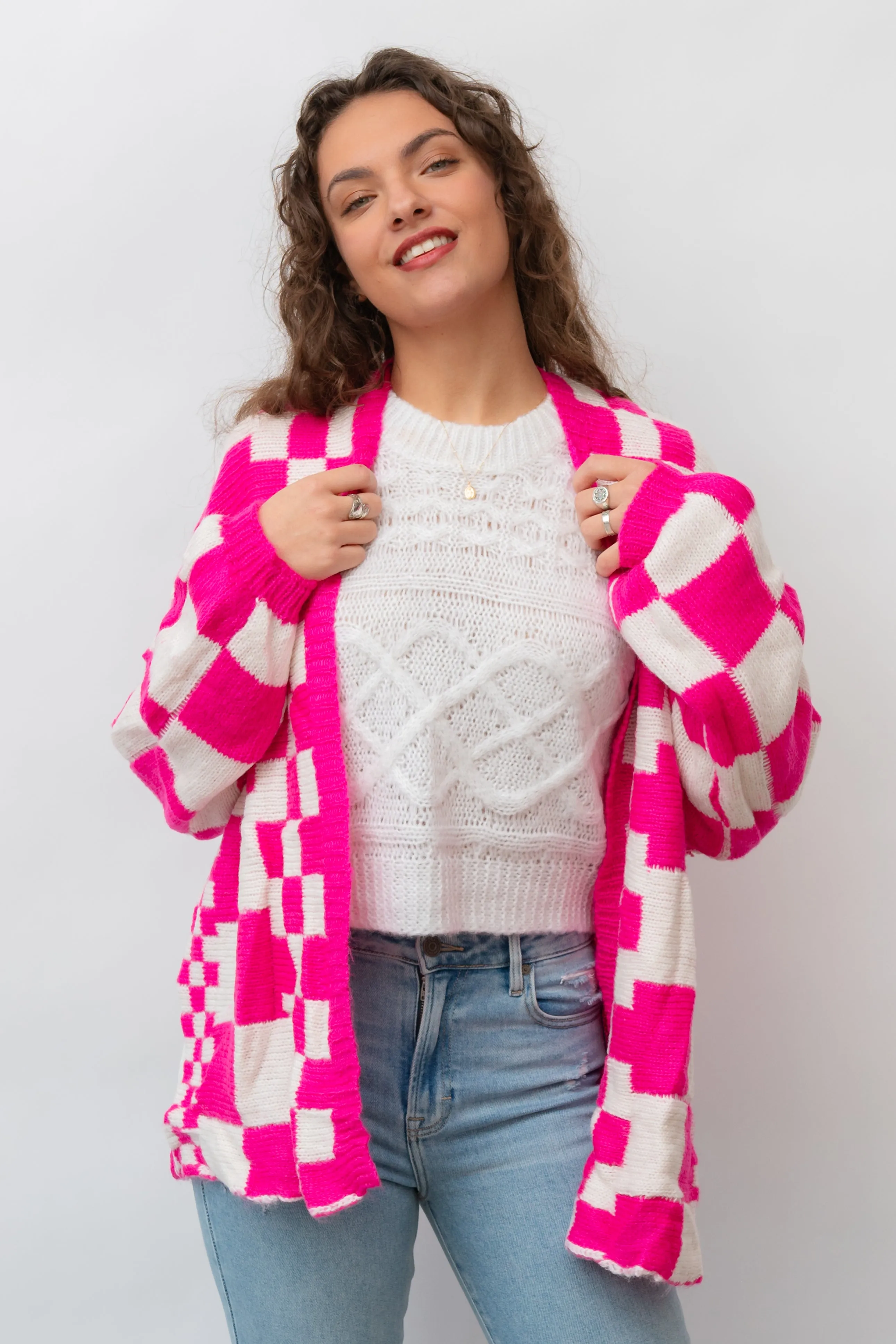 The Off the Wall Checkered Cardigan
