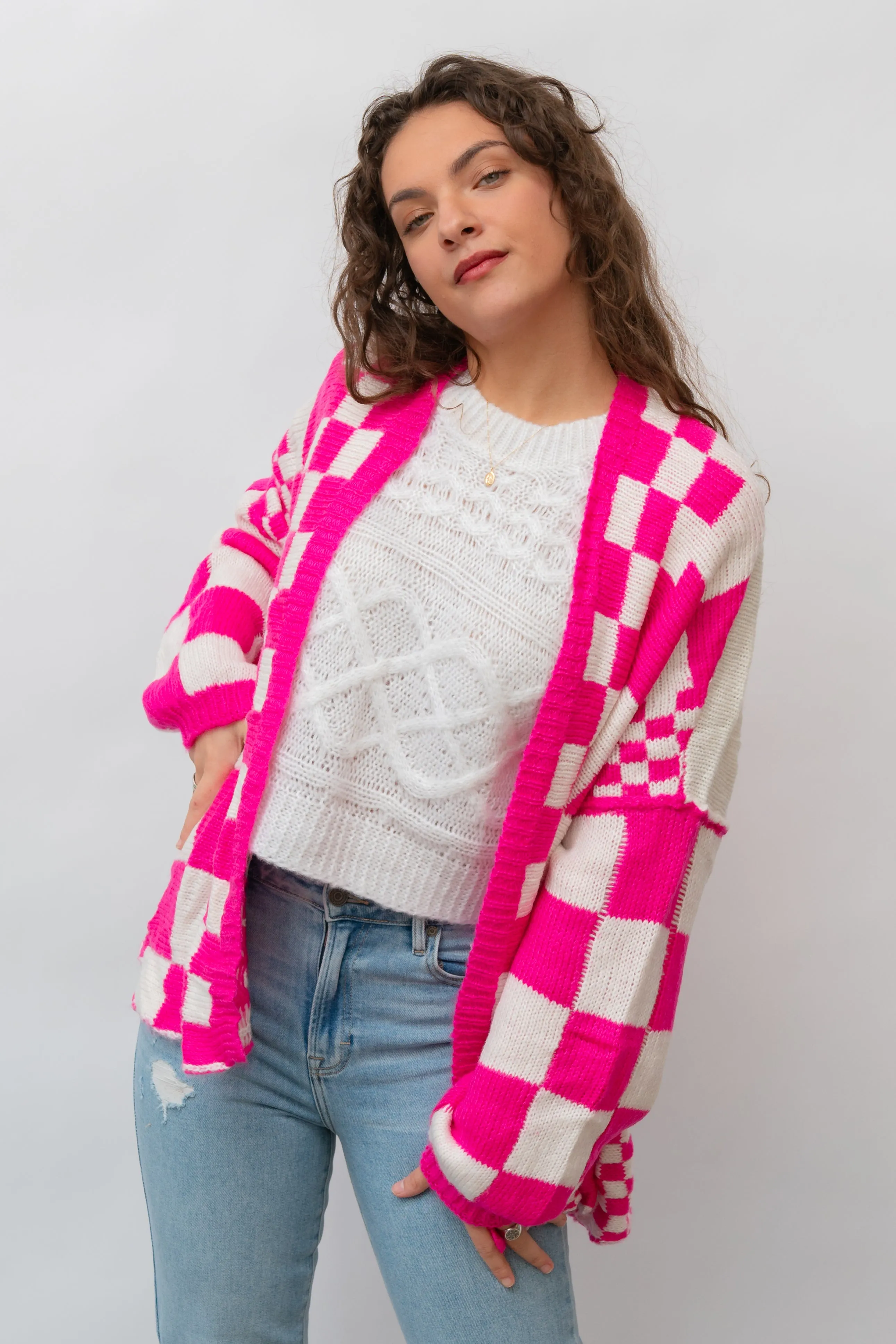 The Off the Wall Checkered Cardigan