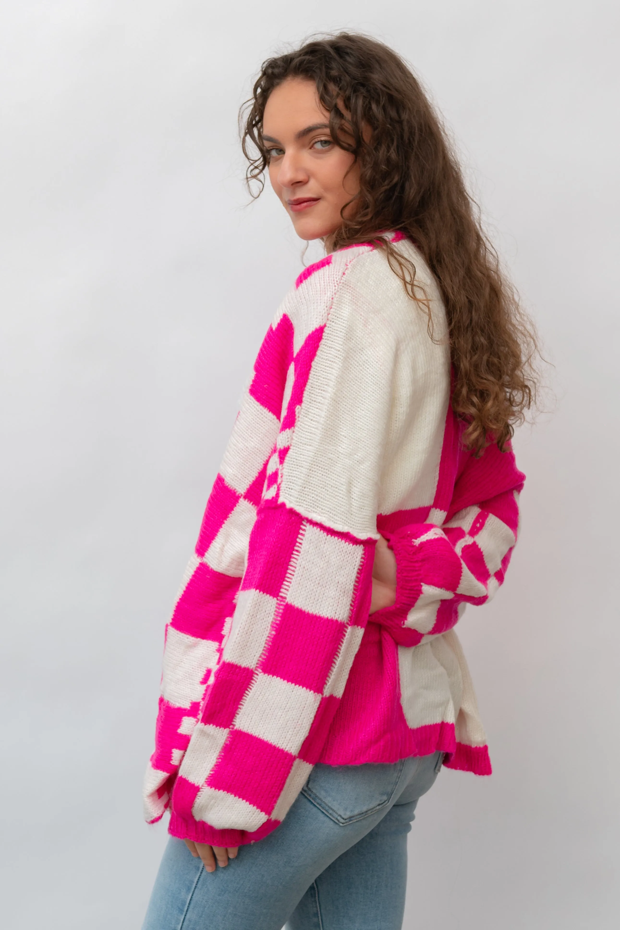 The Off the Wall Checkered Cardigan