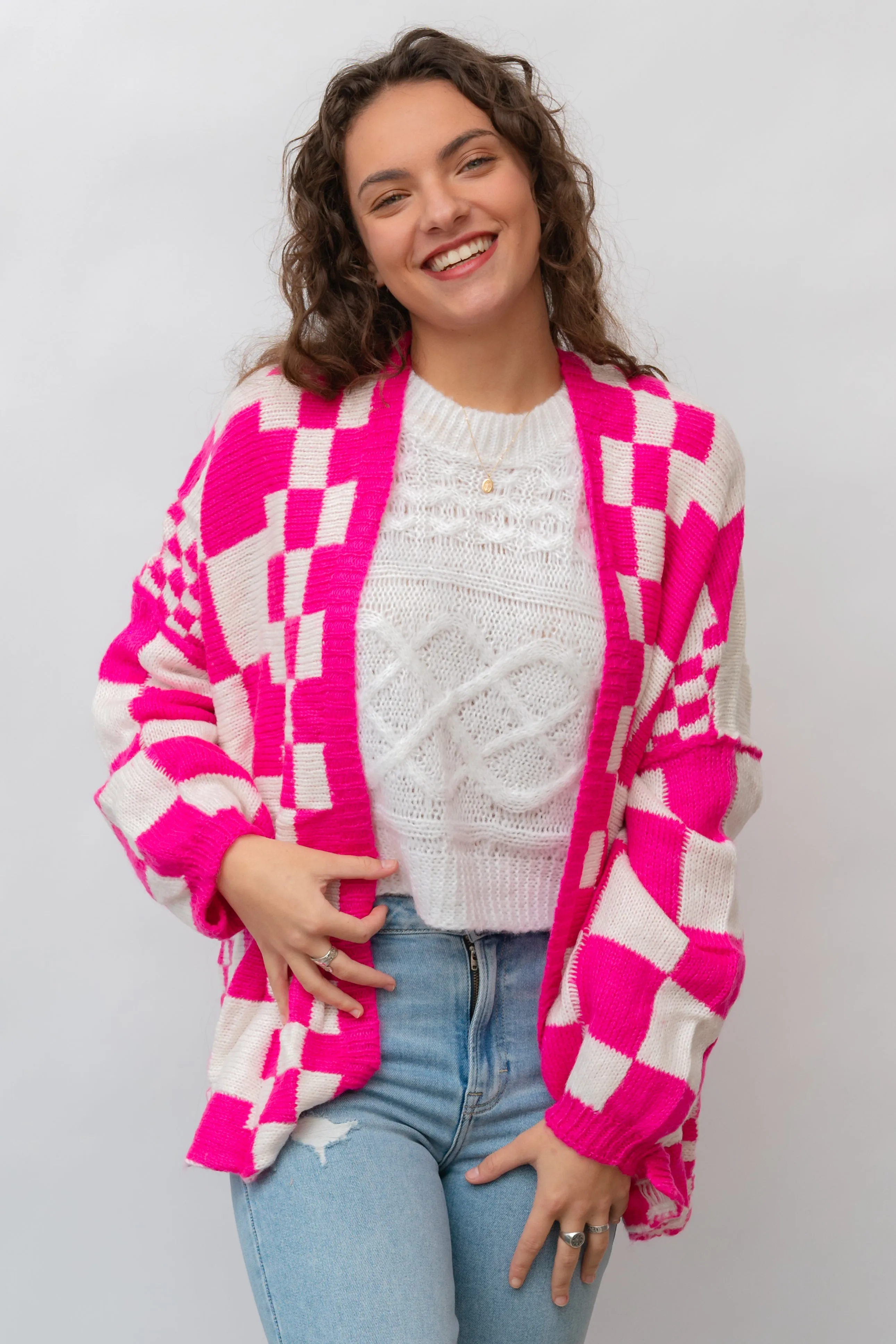 The Off the Wall Checkered Cardigan