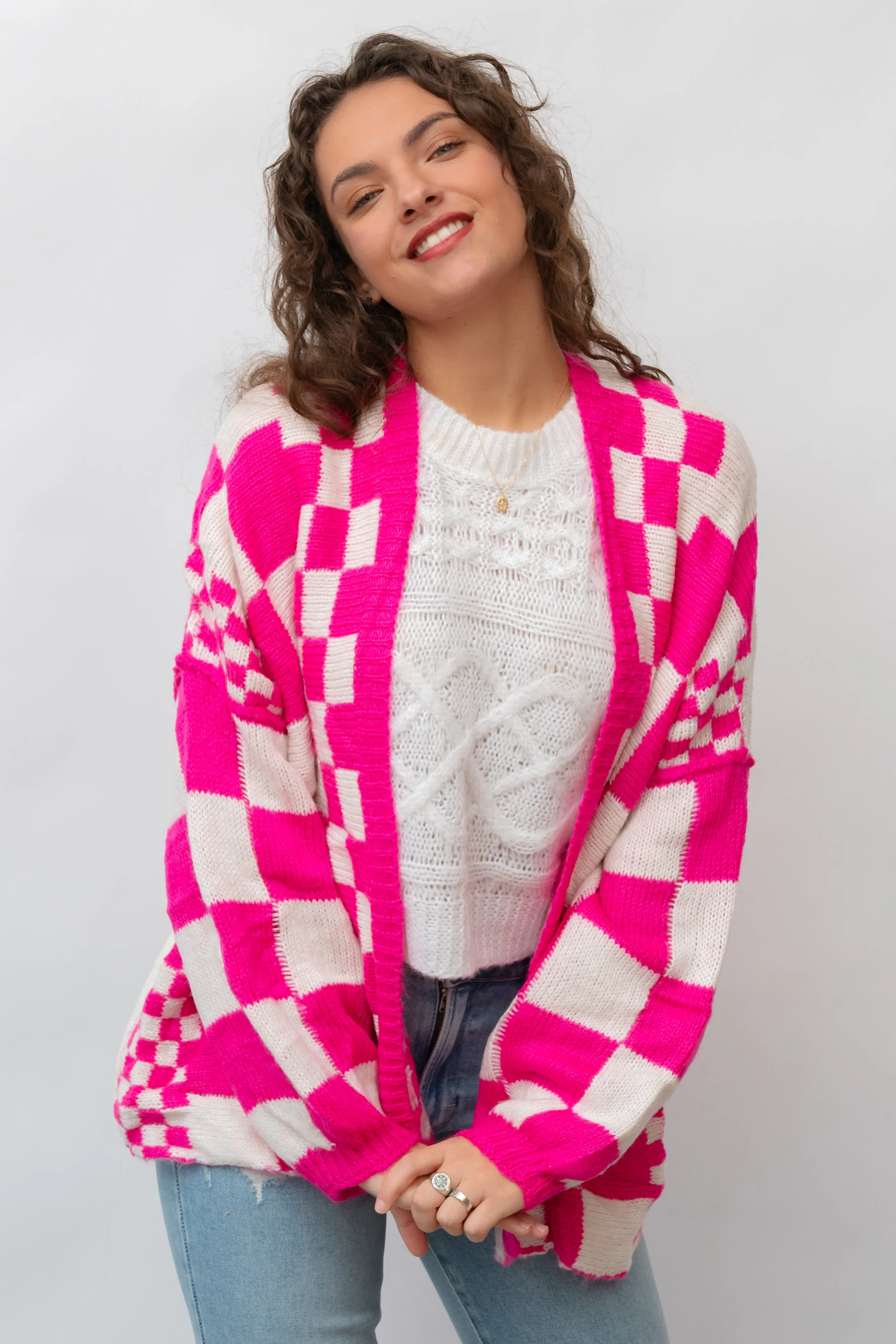The Off the Wall Checkered Cardigan
