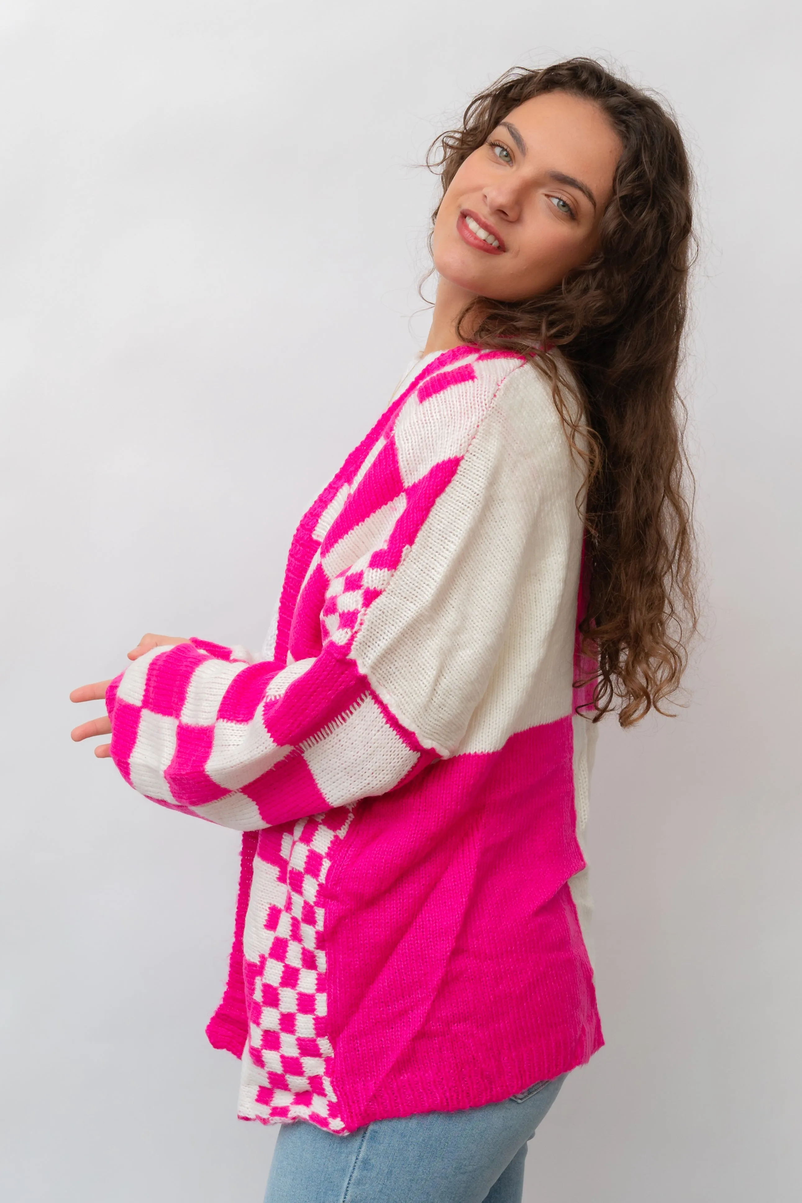 The Off the Wall Checkered Cardigan