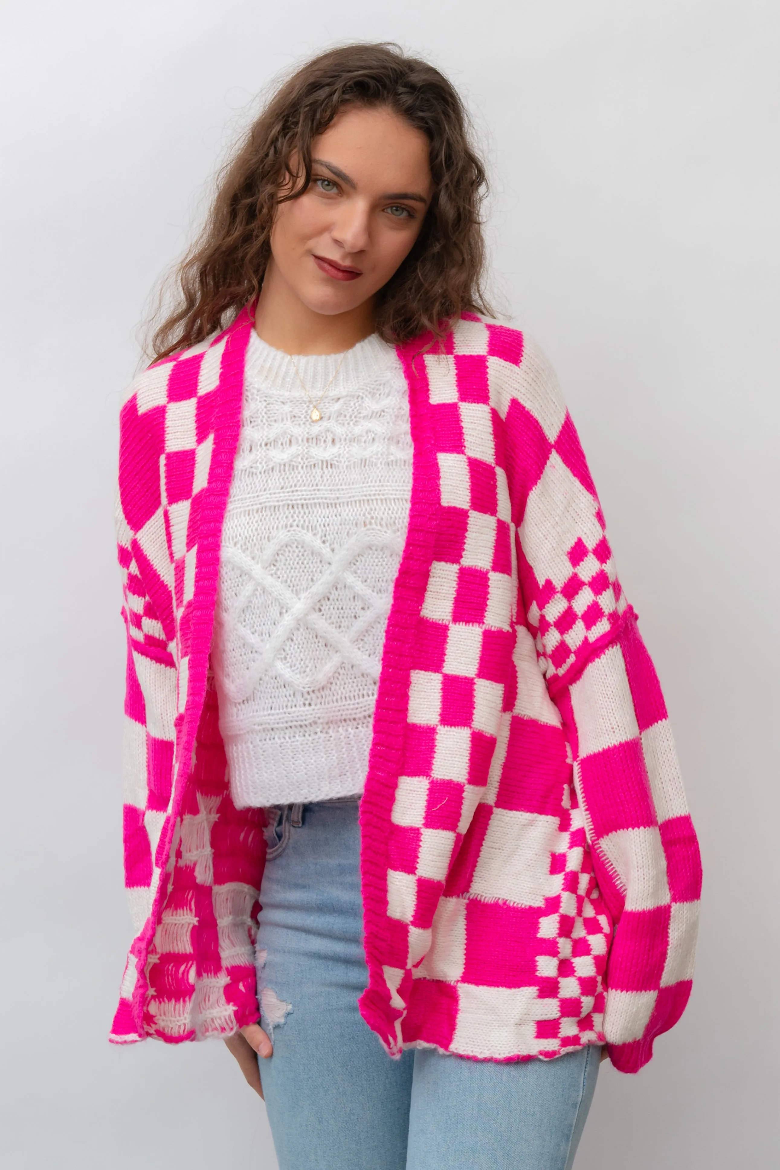 The Off the Wall Checkered Cardigan