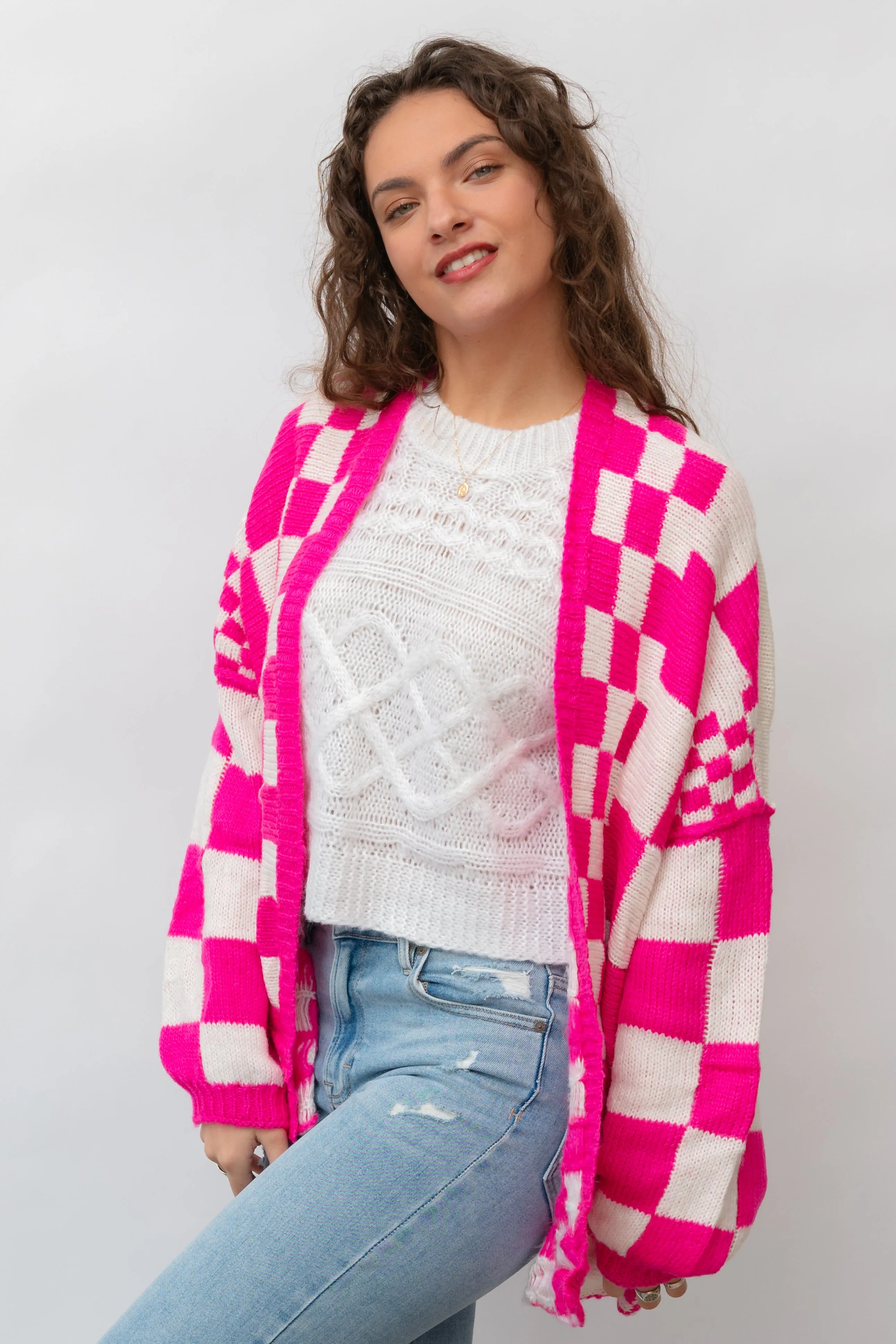 The Off the Wall Checkered Cardigan