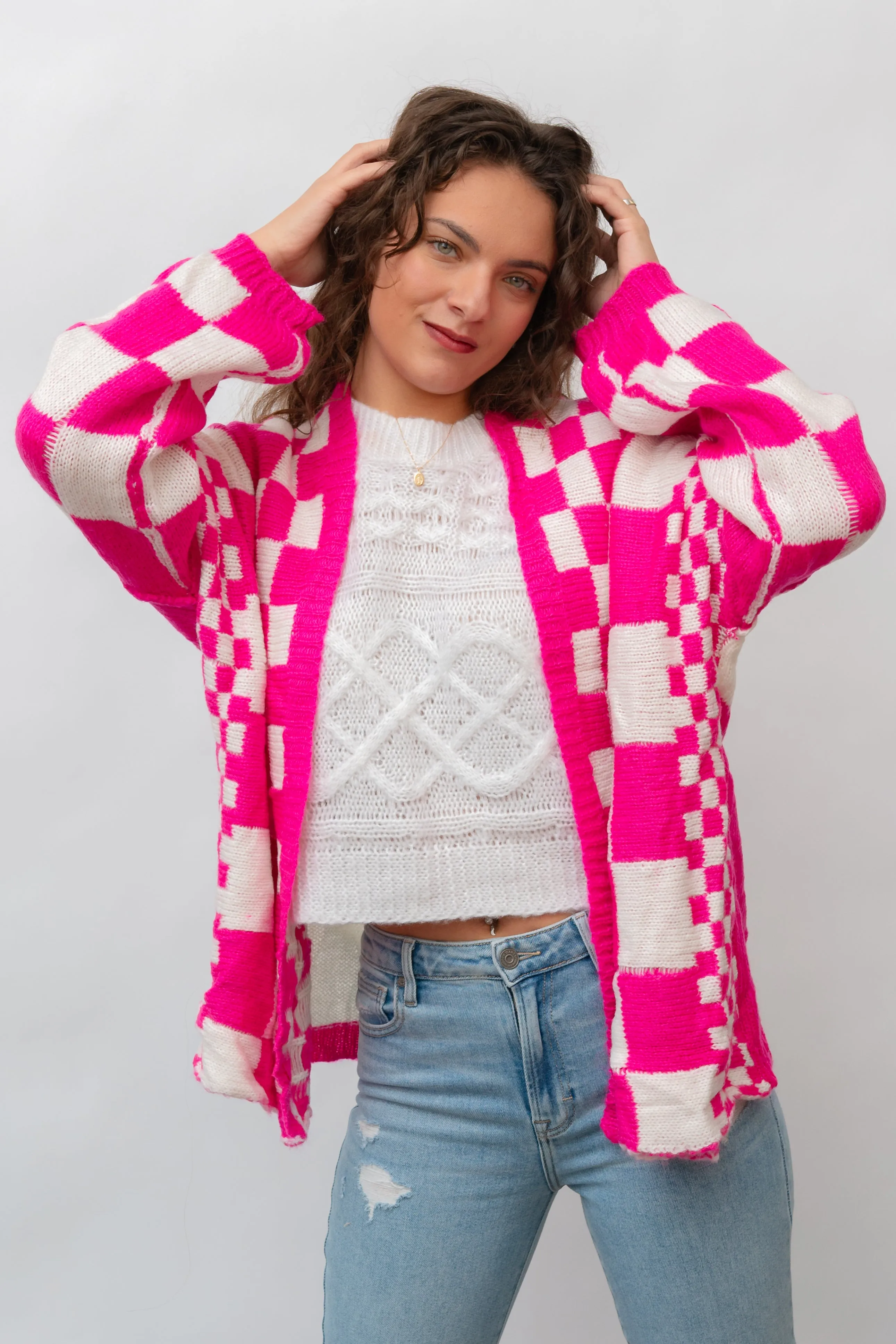 The Off the Wall Checkered Cardigan