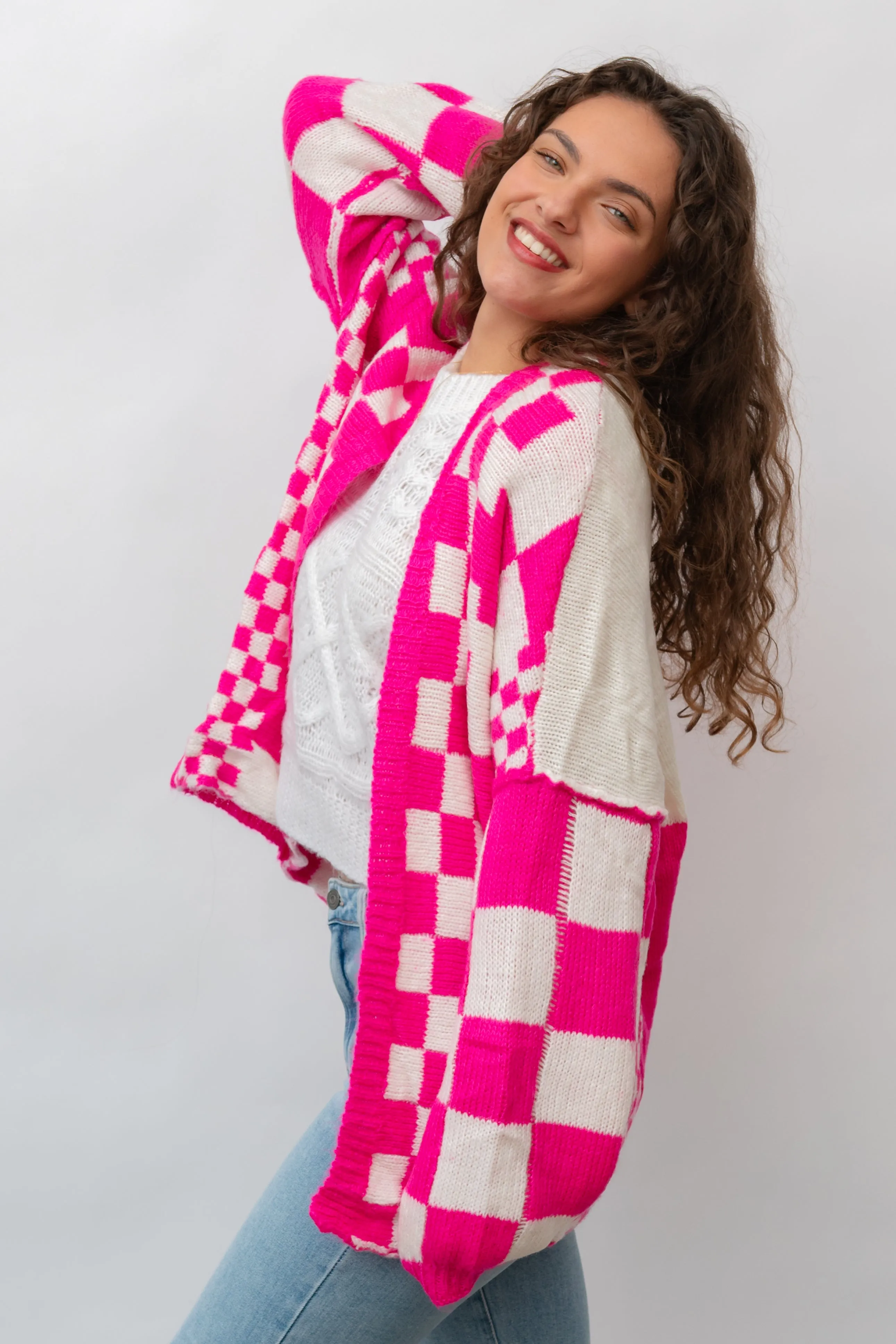 The Off the Wall Checkered Cardigan