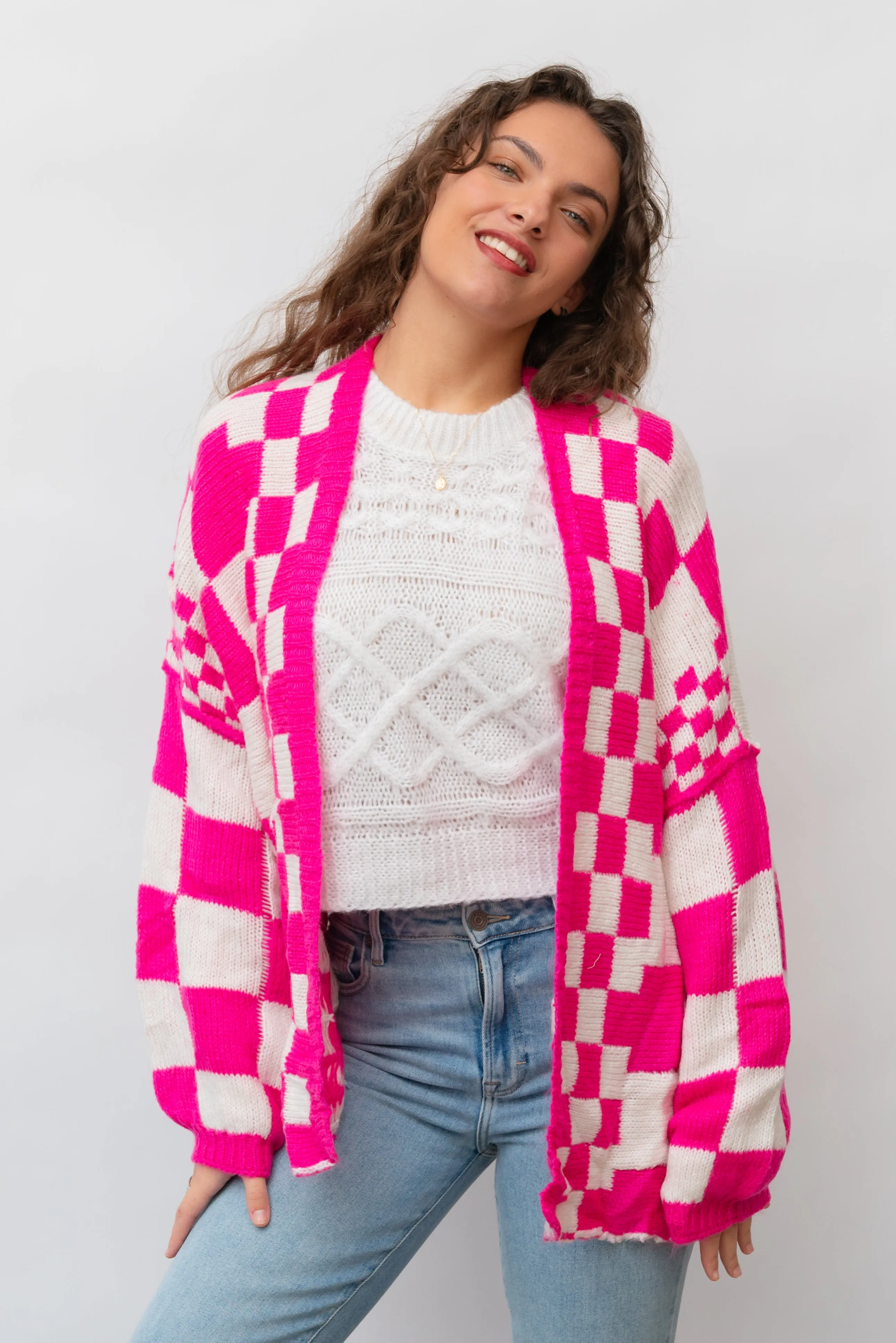 The Off the Wall Checkered Cardigan