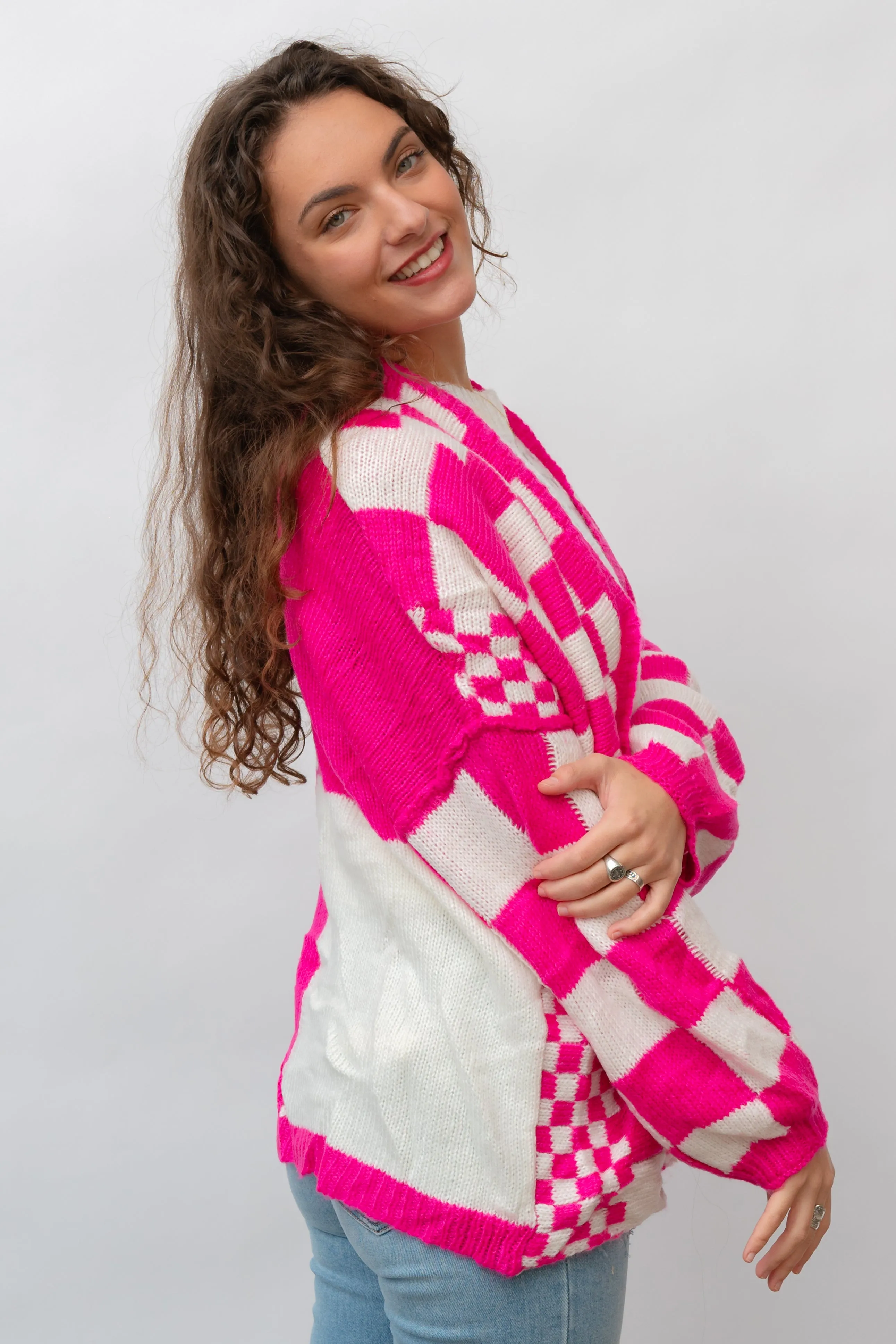 The Off the Wall Checkered Cardigan