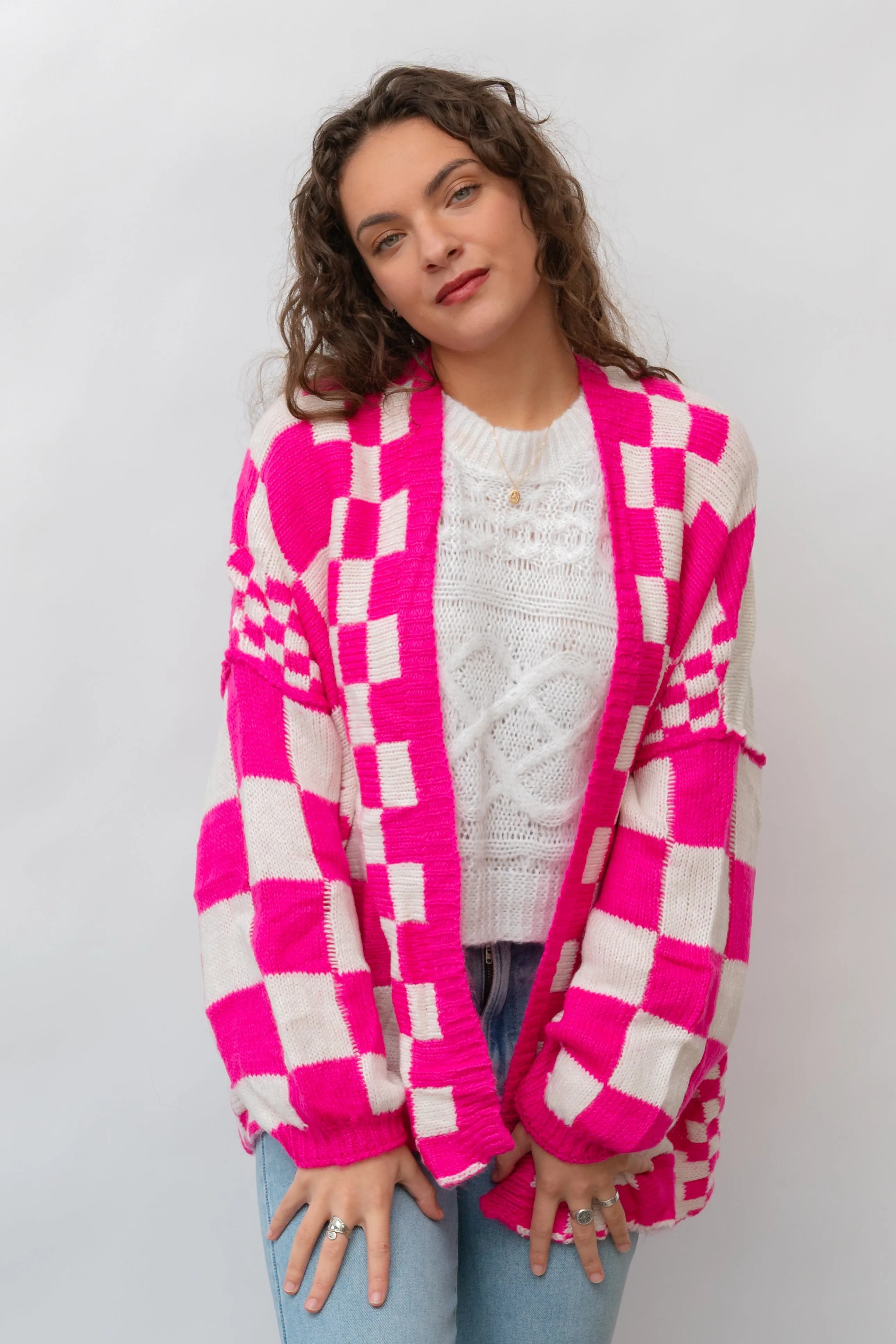 The Off the Wall Checkered Cardigan