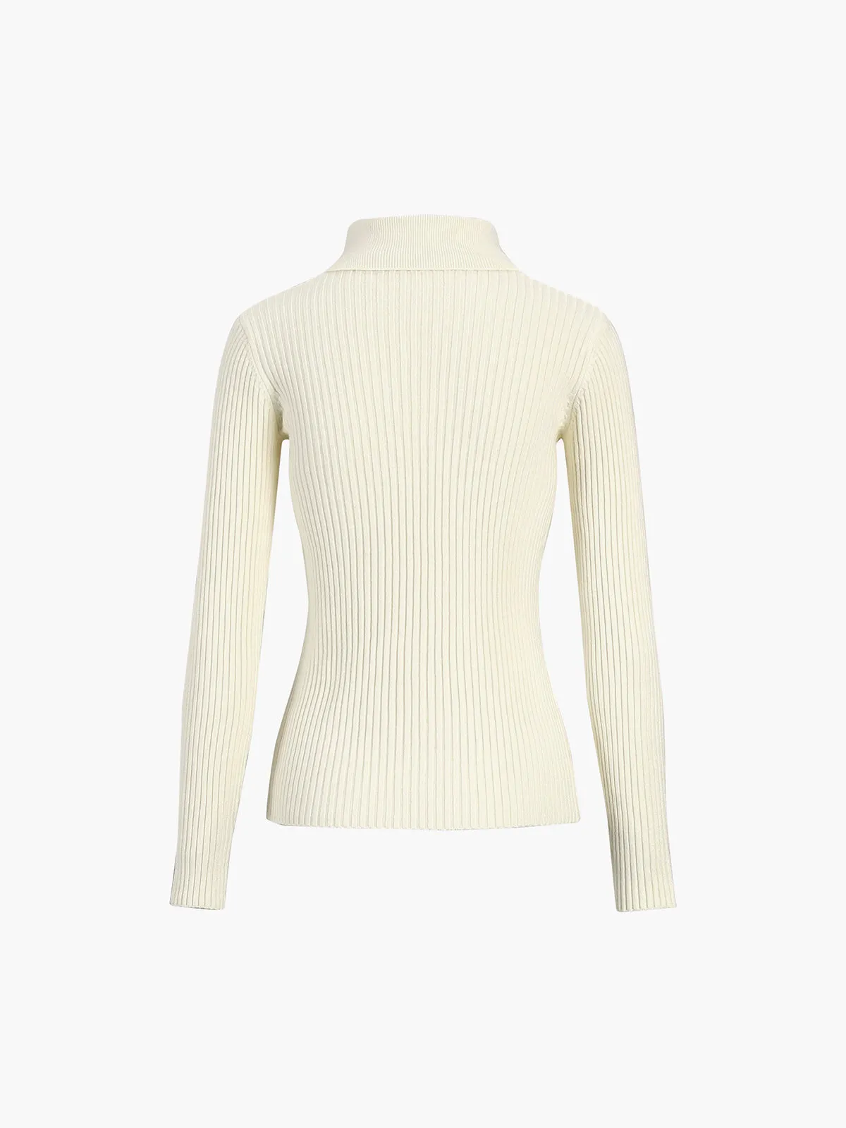 Vanilla Polo Long Trendy Sleeve Knit Top