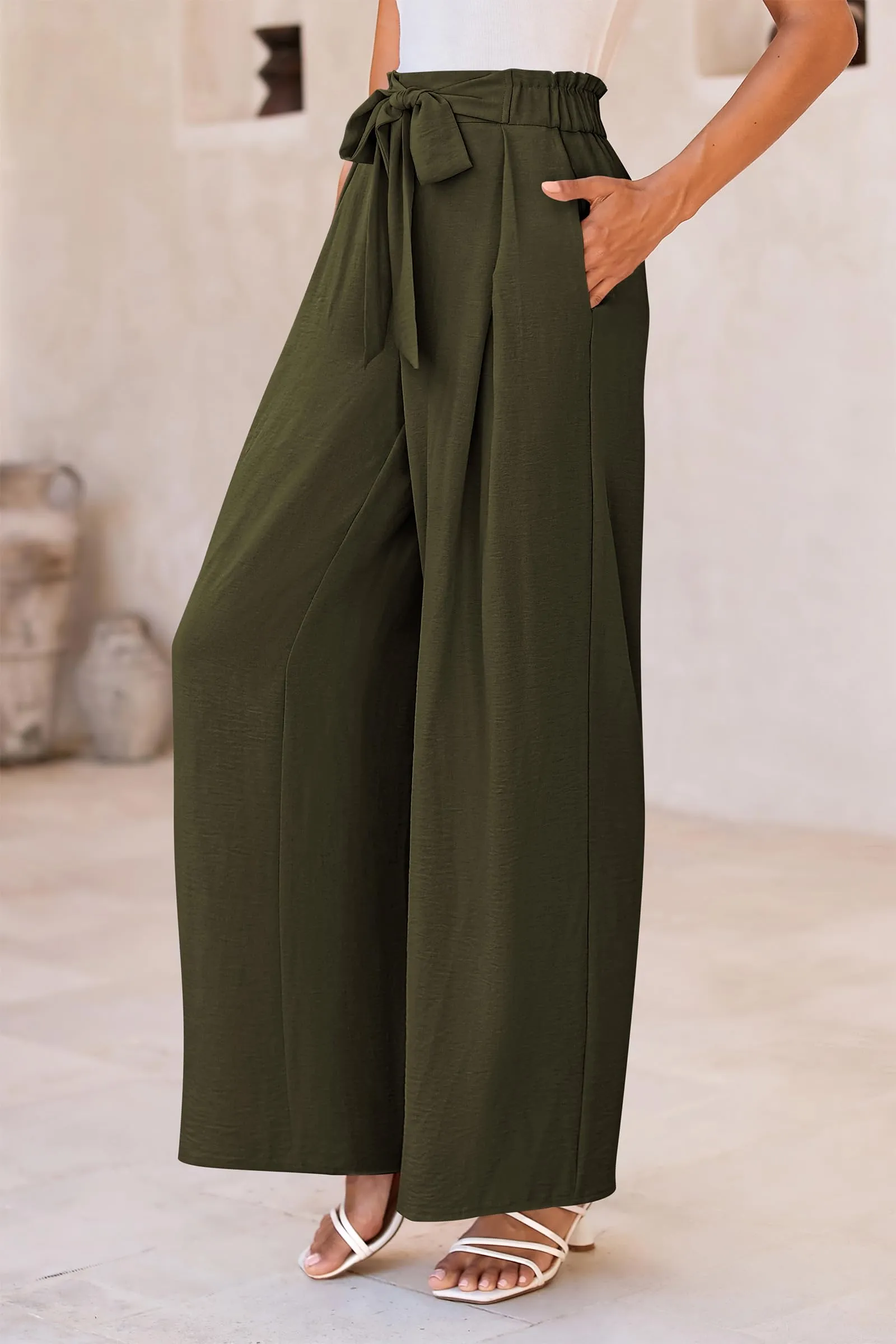 Wide Leg High Waisted Loose Pants