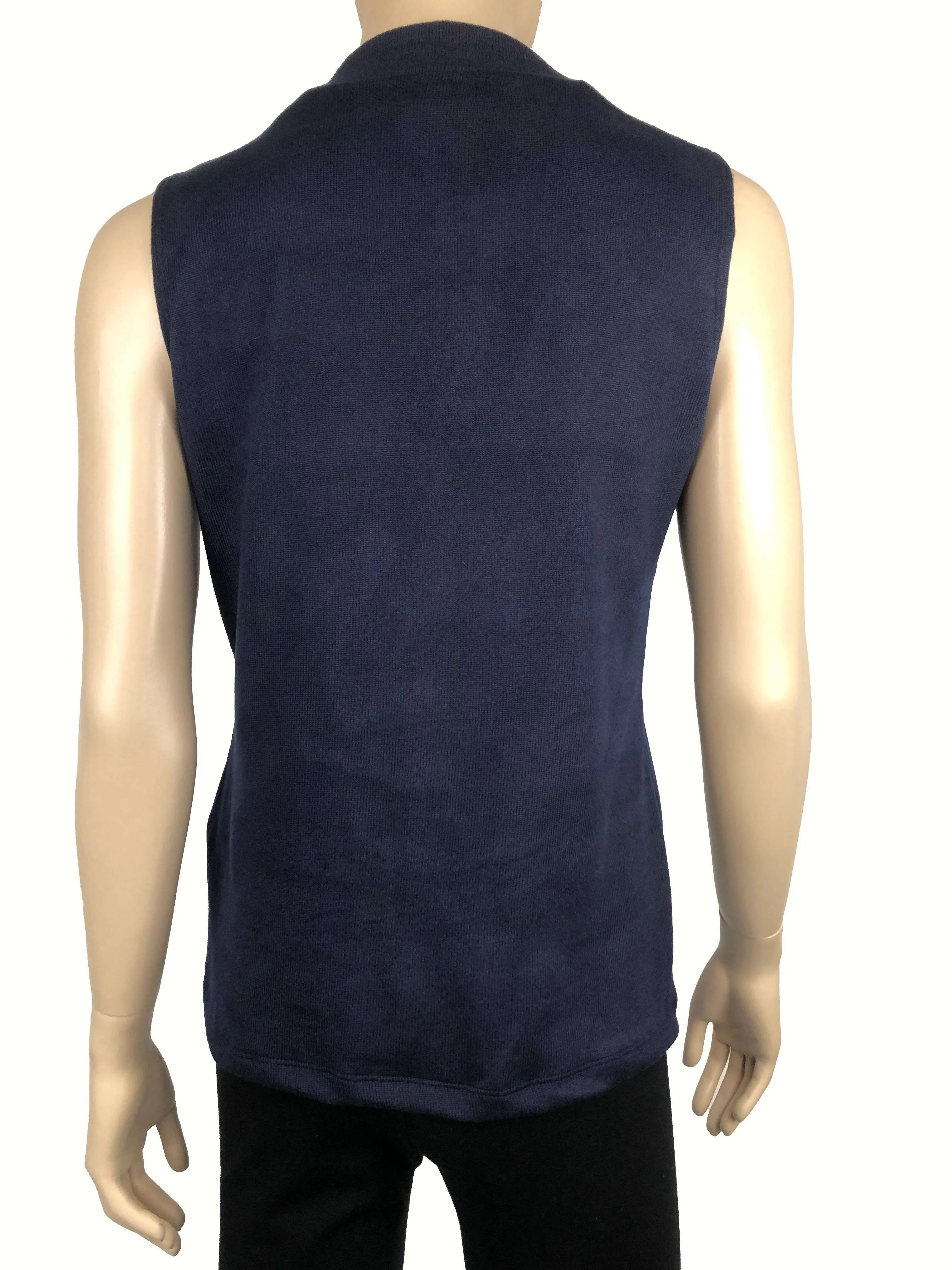 Women's Sleeveless Navy Mock Neck - Made In Canada