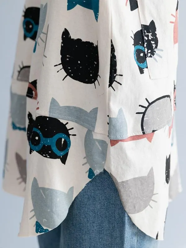 xakxx Casual Cartoon Printed Round-Neck T-Shirt