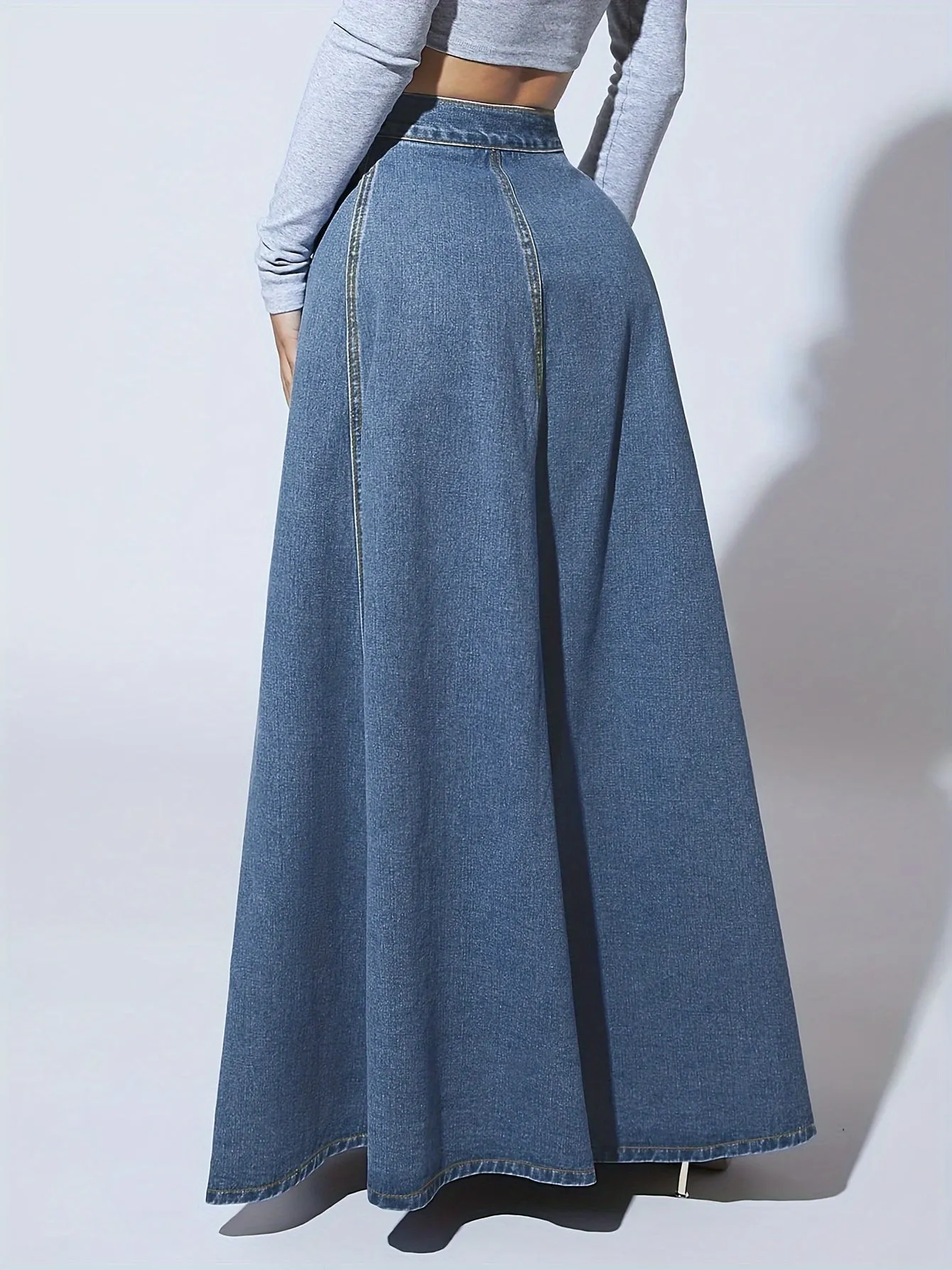 ZANZEA 2024 Fashion Women Denim Skirt Casual Bodycon Maxi Long Skirts Autumn High Waist Faldas Saia Elegant Party Overskirt Jupe