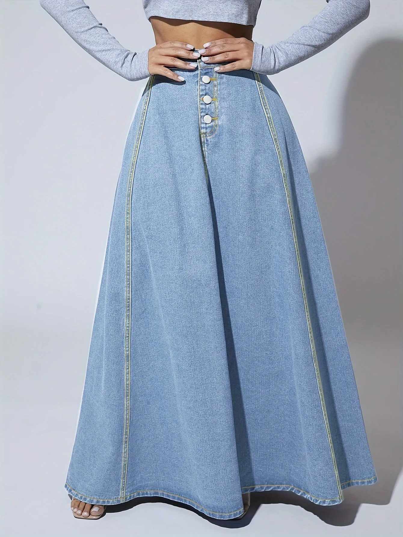 ZANZEA 2024 Fashion Women Denim Skirt Casual Bodycon Maxi Long Skirts Autumn High Waist Faldas Saia Elegant Party Overskirt Jupe