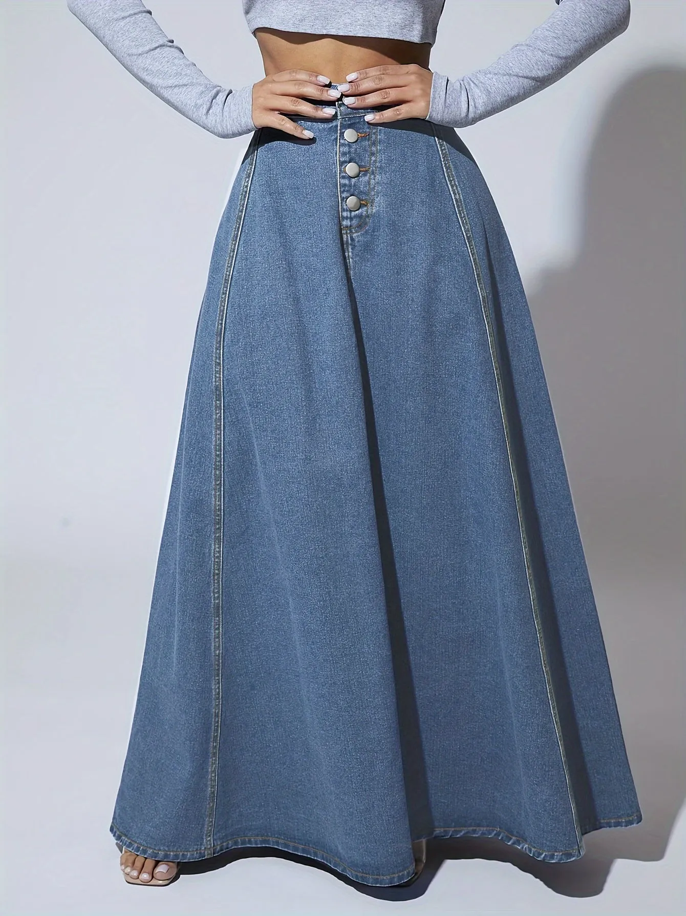 ZANZEA 2024 Fashion Women Denim Skirt Casual Bodycon Maxi Long Skirts Autumn High Waist Faldas Saia Elegant Party Overskirt Jupe