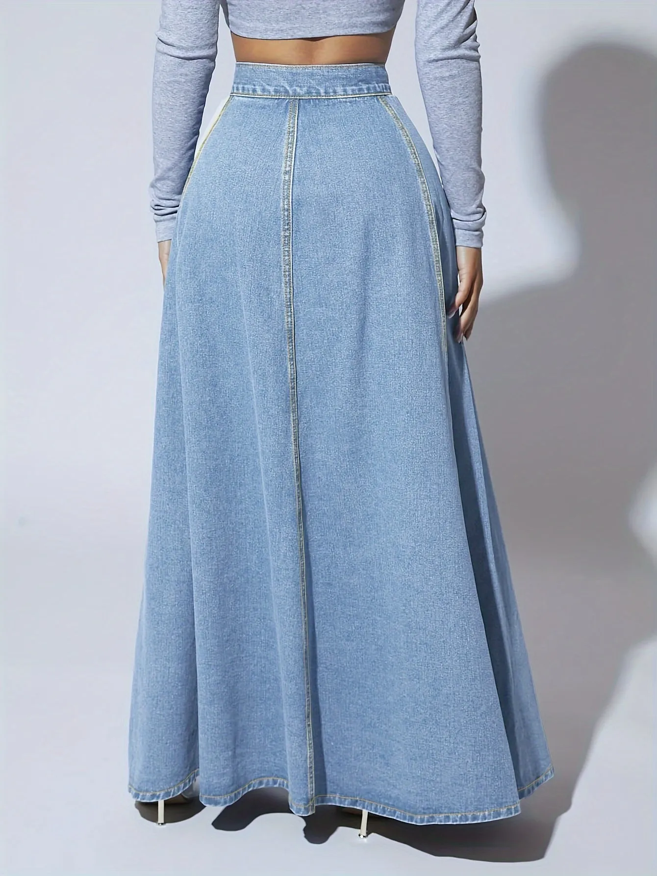 ZANZEA 2024 Fashion Women Denim Skirt Casual Bodycon Maxi Long Skirts Autumn High Waist Faldas Saia Elegant Party Overskirt Jupe