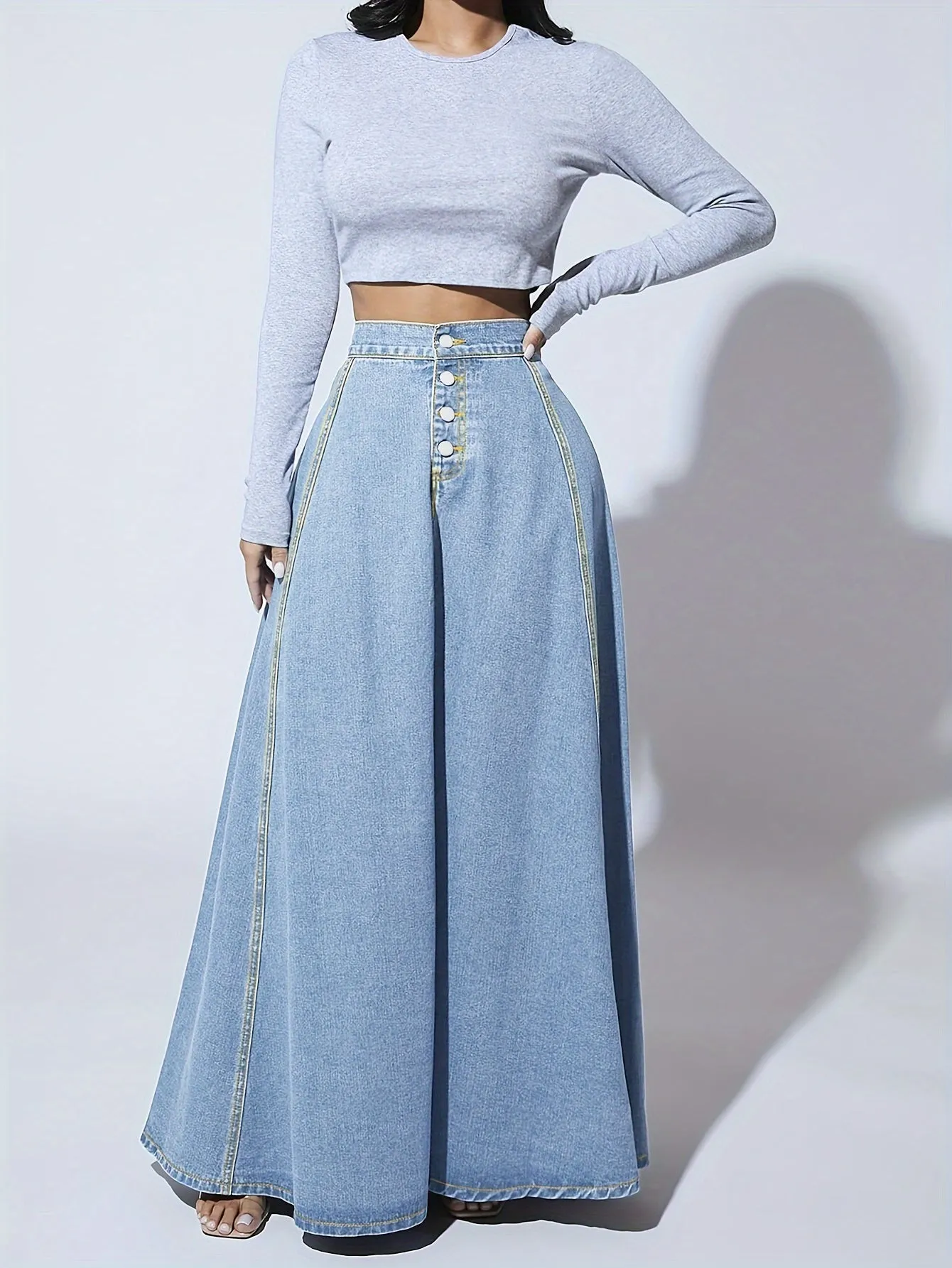 ZANZEA 2024 Fashion Women Denim Skirt Casual Bodycon Maxi Long Skirts Autumn High Waist Faldas Saia Elegant Party Overskirt Jupe