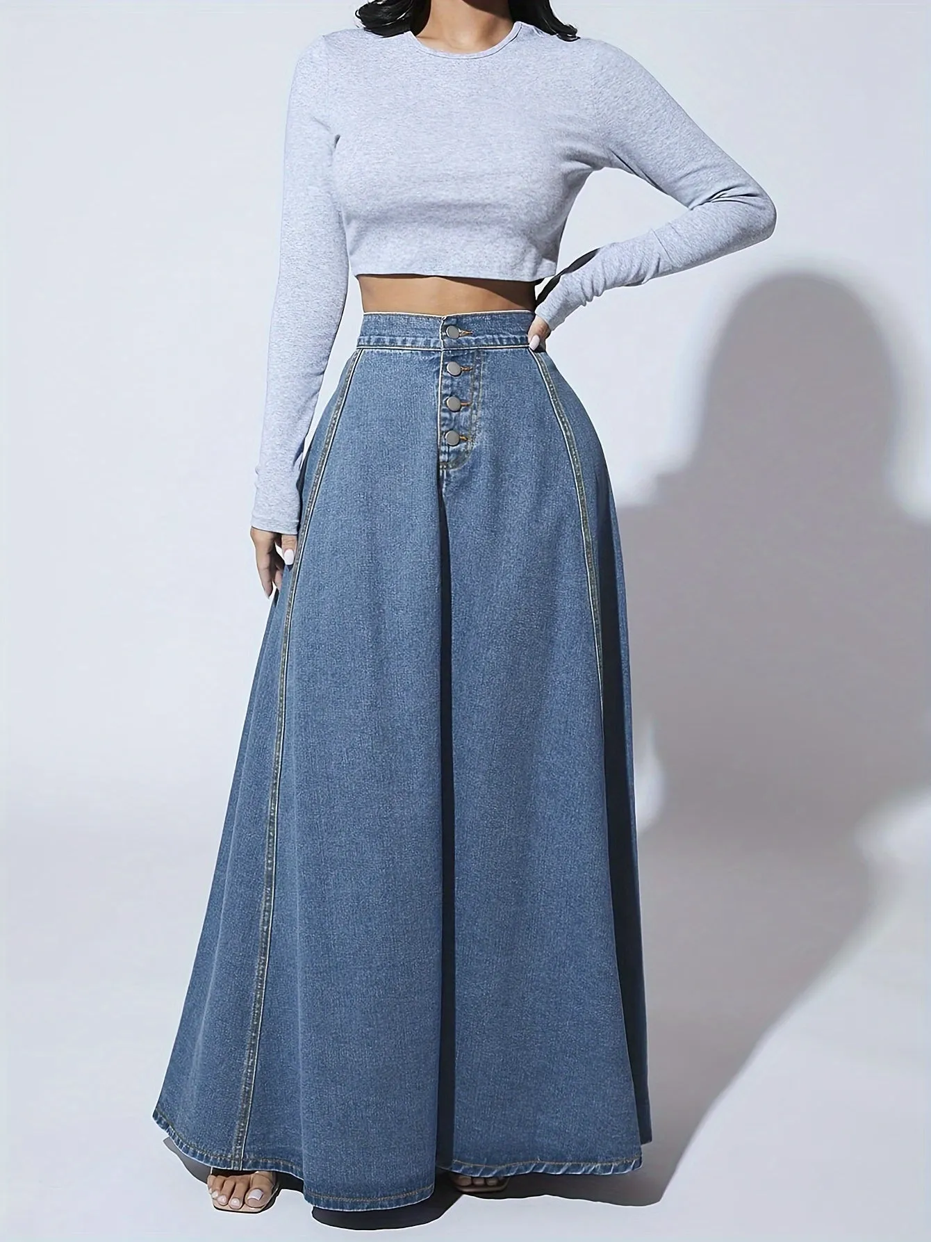 ZANZEA 2024 Fashion Women Denim Skirt Casual Bodycon Maxi Long Skirts Autumn High Waist Faldas Saia Elegant Party Overskirt Jupe