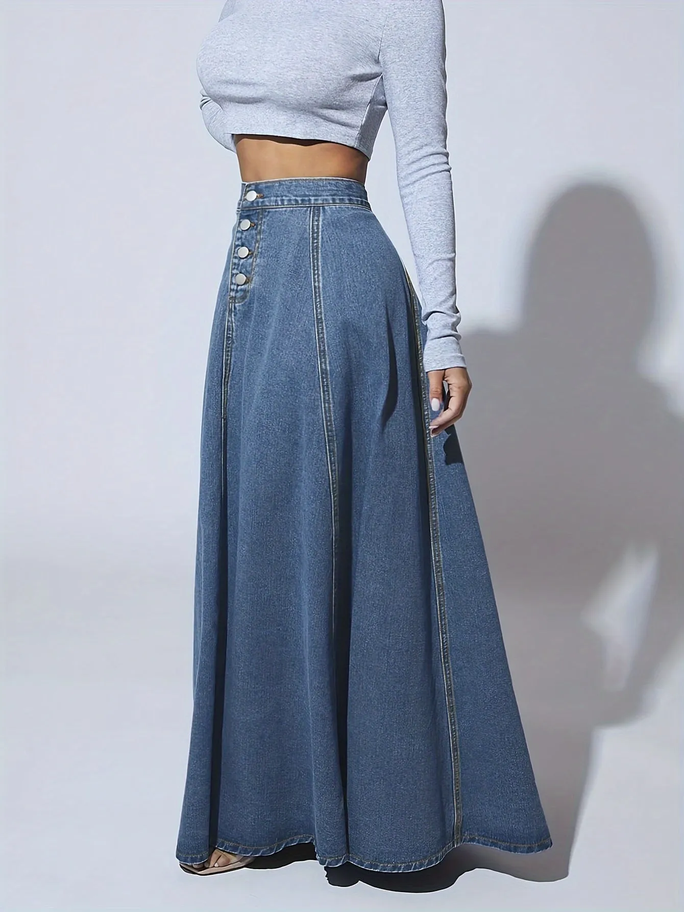 ZANZEA 2024 Fashion Women Denim Skirt Casual Bodycon Maxi Long Skirts Autumn High Waist Faldas Saia Elegant Party Overskirt Jupe