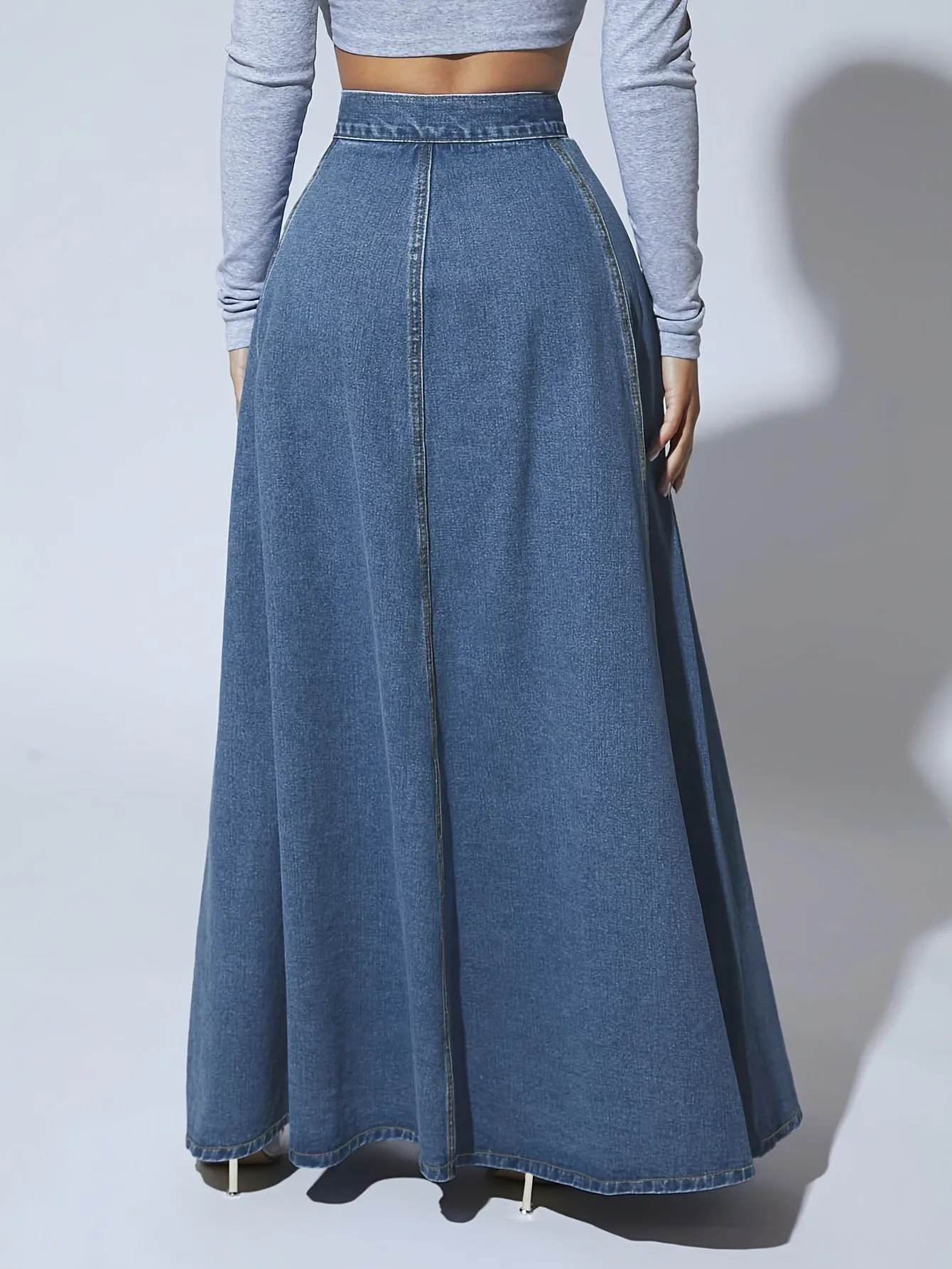 ZANZEA 2024 Fashion Women Denim Skirt Casual Bodycon Maxi Long Skirts Autumn High Waist Faldas Saia Elegant Party Overskirt Jupe